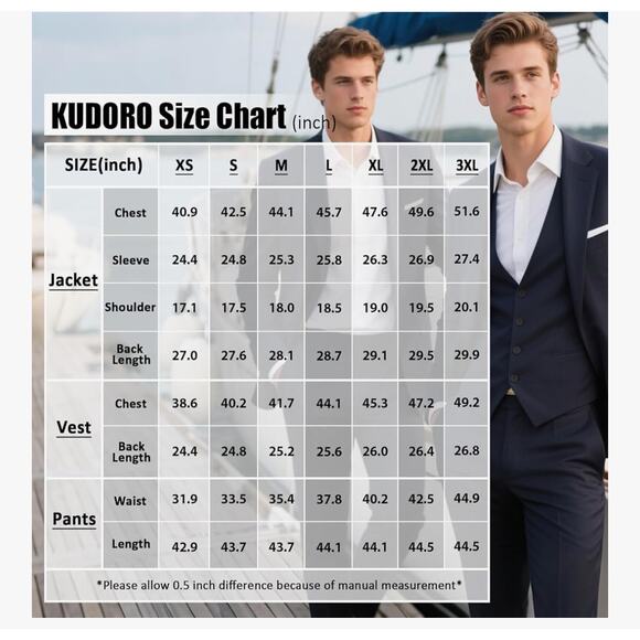 Brand New Men's Tan 3 Piece Suit Blazer, Vest & Pants Regular Fit Size: Medium - Picture 5 of 5